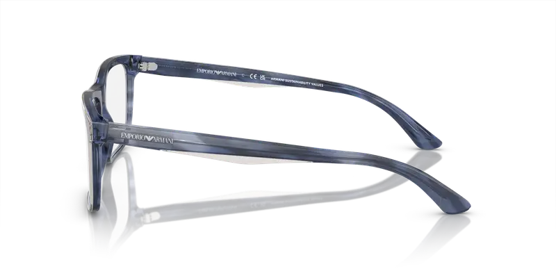 Emporio Armani Uomo EA3227 6054 Montature da vista Acetato Blu Trasparente Pillow Normale miniatura 3