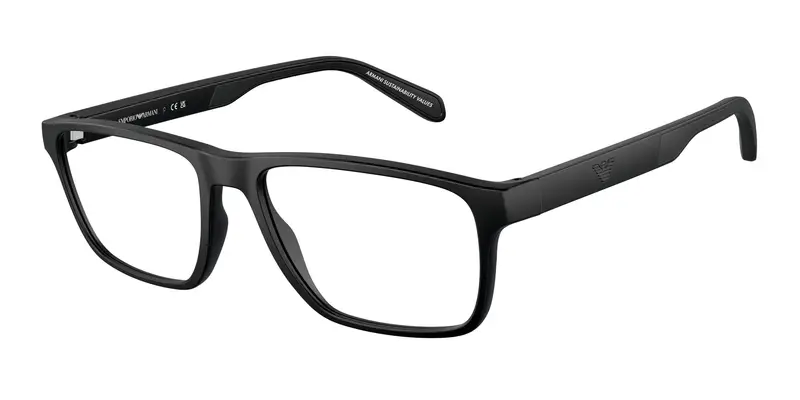 Emporio Armani Uomo EA3233 5001 Montature da vista Iniettato Nero Trasparente Squadrata Normale