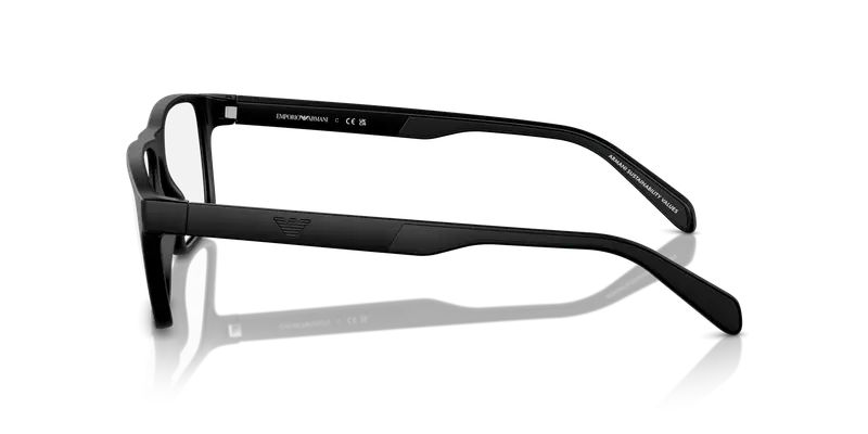 Emporio Armani Uomo EA3233 5001 Montature da vista Iniettato Nero Trasparente Squadrata Normale miniatura 3