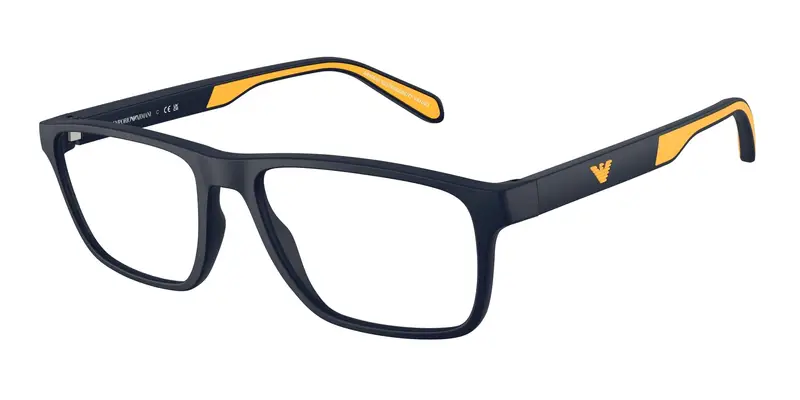 Emporio Armani Uomo EA3233  5088 Montature da vista Iniettato Blu Trasparente Squadrata Normale