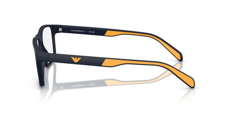 Emporio Armani Uomo EA3233 5088 Montature da vista Iniettato Blu Trasparente Squadrata Normale miniatura 3