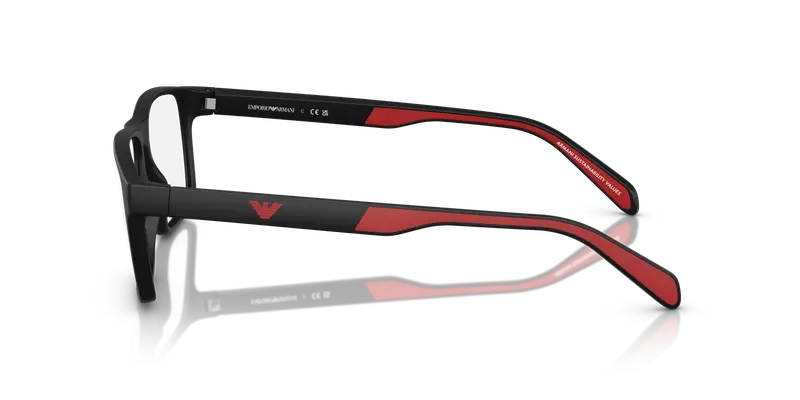 Emporio Armani Uomo EA3233 5997 Montature da vista Iniettato Nero Trasparente Squadrata Normale miniatura 3