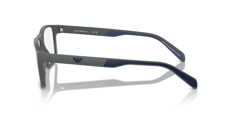 Emporio Armani Uomo EA3233 6103 Montature da vista Iniettato Grigio Trasparente Squadrata Normale miniatura 3