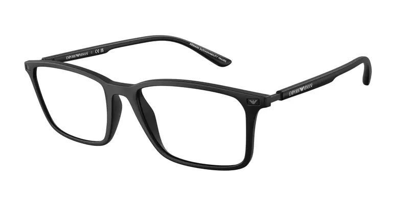 Emporio Armani Uomo EA3237  5001 Montature da vista Iniettato Nero Trasparente Squadrata Normale