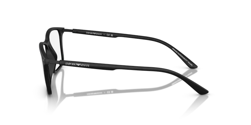 Emporio Armani Uomo EA3237 5001 Montature da vista Iniettato Nero Trasparente Squadrata Normale miniatura 3