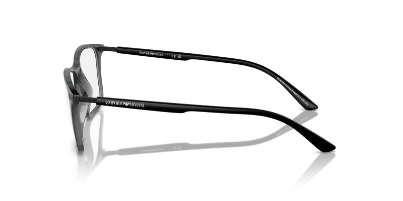Emporio Armani Uomo EA3237 6106 Montature da vista Iniettato Grigio Trasparente Squadrata Normale miniatura 3