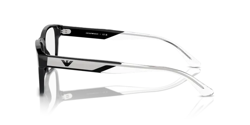 Emporio Armani Uomo EA3239 5017 Montature da vista Acetato Nero Trasparente Squadrata Normale miniatura 3