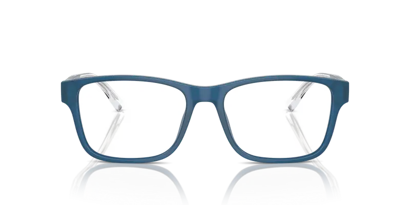 Emporio Armani Uomo EA3239 6092 Montature da vista Acetato Blu Trasparente Squadrata Normale miniatura 2