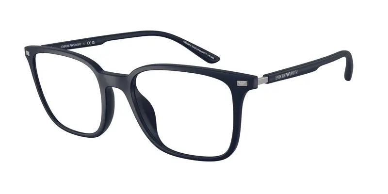 Emporio Armani Uomo EA3242U  5088 Montature da vista Iniettato Blu Trasparente Squadrata Normale