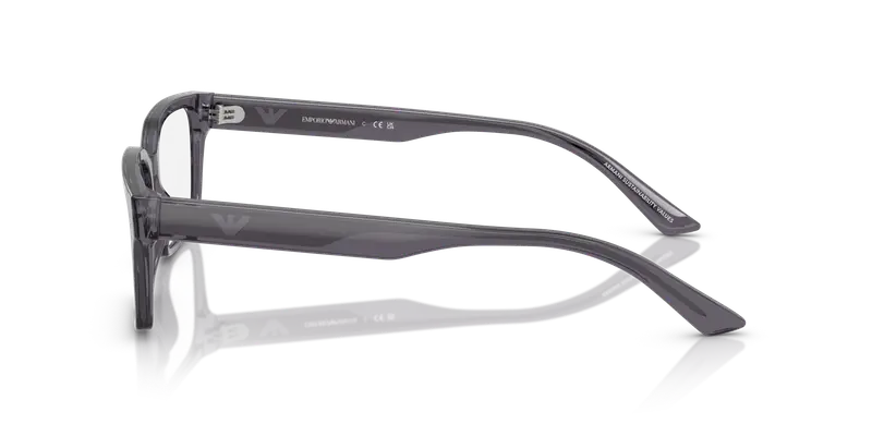 Emporio Armani Uomo EA3244 6106 Montature da vista Acetato Grigio Trasparente Squadrata Normale miniatura 3