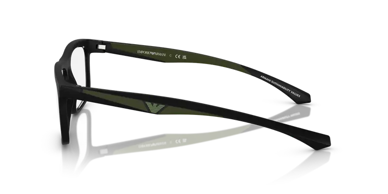 Emporio Armani Uomo EA3246 5001 Montature da vista Iniettato Nero Trasparente Squadrata Normale miniatura 3