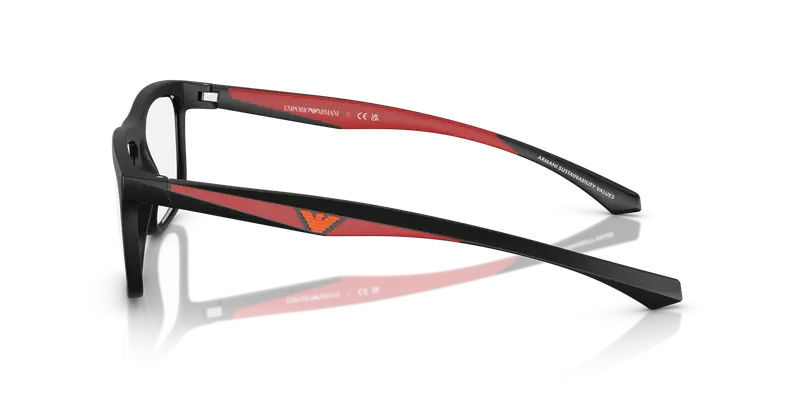 Emporio Armani Uomo EA3246 5009 Montature da vista Iniettato Nero Trasparente Squadrata Normale miniatura 3