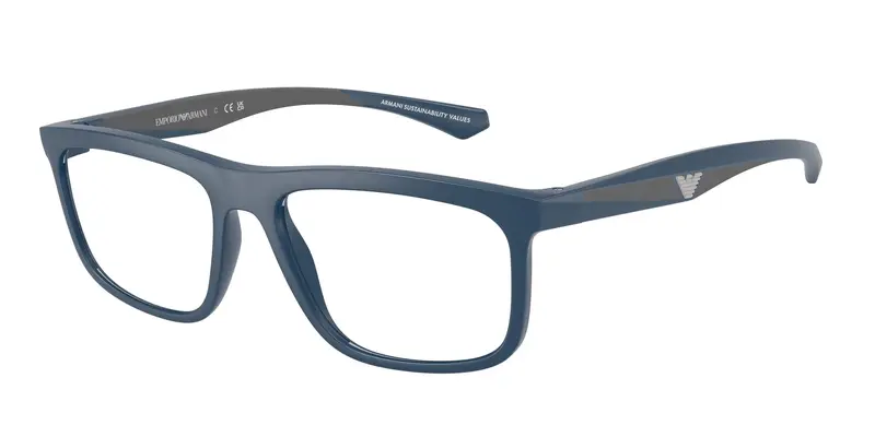Emporio Armani Uomo EA3246  6185 Montature da vista Iniettato Blu Trasparente Squadrata Normale