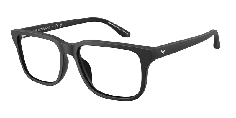 Emporio Armani Uomo EA3250U  5017 Montature da vista Acetato Nero Trasparente Squadrata Normale