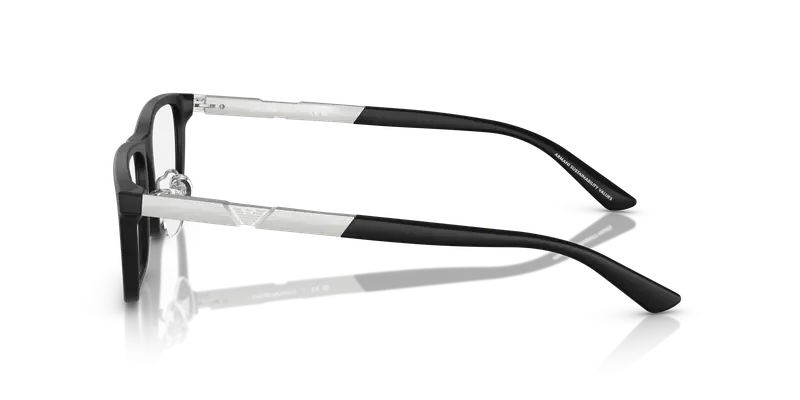 Emporio Armani Uomo EA3251D 5001 Montature da vista Acetato Nero Trasparente Squadrata Normale miniatura 3
