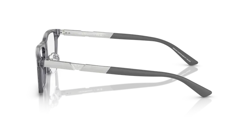 Emporio Armani Uomo EA3251D 6206 Montature da vista Acetato Grigio Trasparente Squadrata Normale miniatura 3