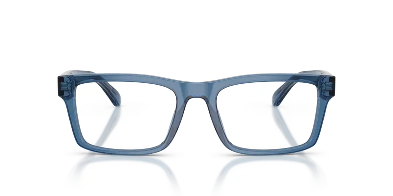 Emporio Armani Uomo EA3254 6247 Montature da vista Acetato Blu Trasparente Squadrata Normale miniatura 2