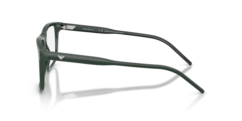 Emporio Armani Uomo EA3257 6257 Montature da vista Acetato Verde Trasparente Squadrata Normale miniatura 3