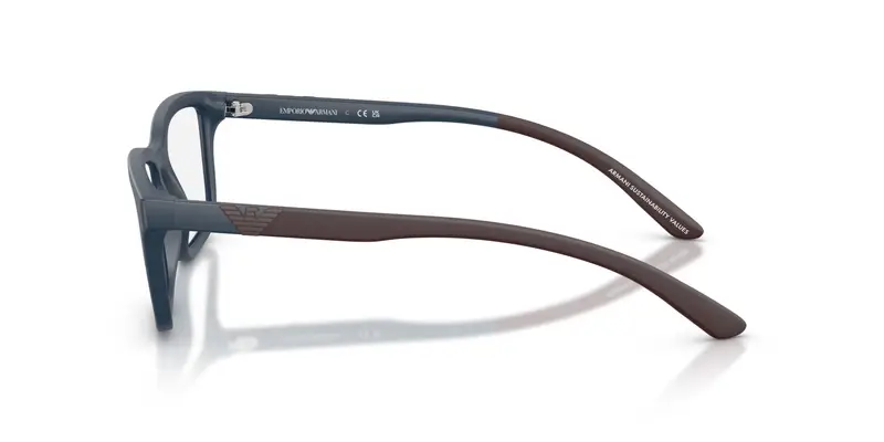 Emporio Armani Uomo EA3259 6260 Montature da vista Iniettato Blu Trasparente Squadrata Normale miniatura 3