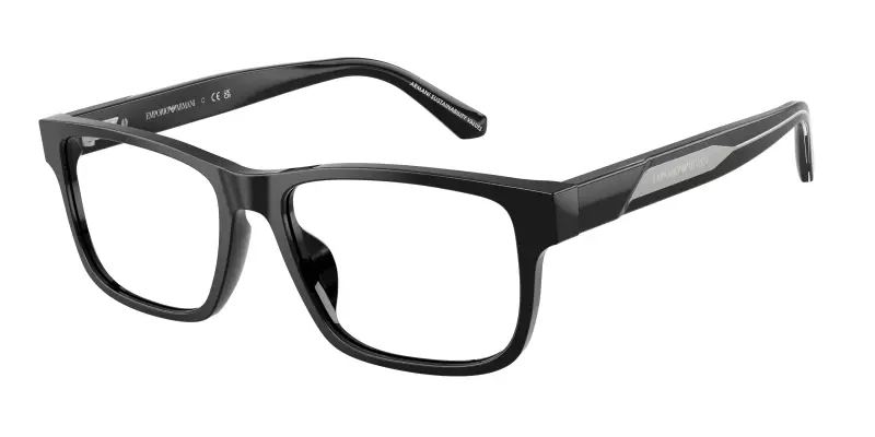 Uomo EA3265U 5017 Montature da vista Acetato Nero Trasparente Squadrata Normale