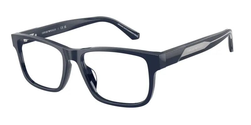 Uomo EA3265U 6039 Montature da vista Acetato Blu Trasparente Squadrata Normale