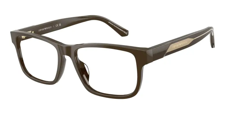Uomo EA3265U 6307 Montature da vista Acetato Marrone Trasparente Squadrata Normale