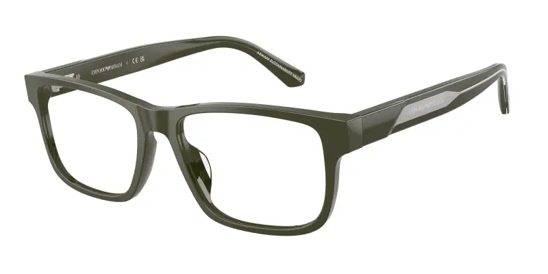 Uomo EA3265U 6321 Montature da vista Acetato Verde Trasparente Squadrata Normale