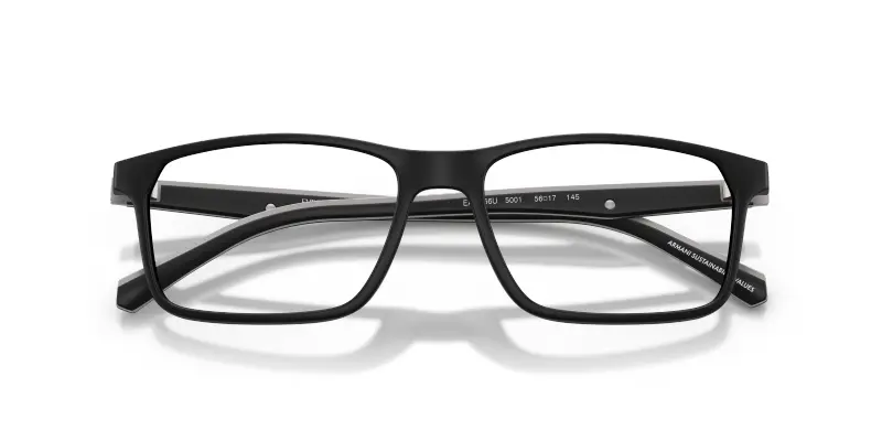 Uomo EA3266U 5001 Montature da vista Iniettato Nero Trasparente Pillow Normale miniatura 2