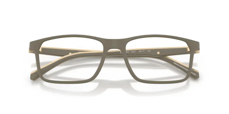 Uomo EA3266U 5437 Montature da vista Iniettato Marrone Trasparente Pillow Normale miniatura 2