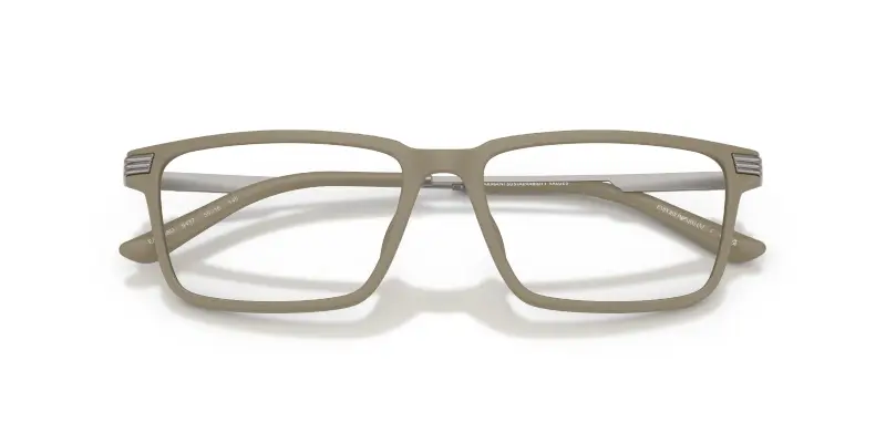 Uomo EA3268U 5437 Montature da vista Iniettato Marrone Trasparente Squadrata Normale miniatura 2