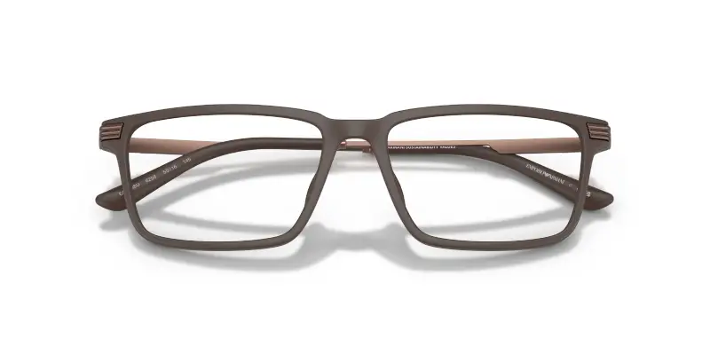 Uomo EA3268U 6258 Montature da vista Iniettato Marrone Trasparente Squadrata Normale miniatura 2