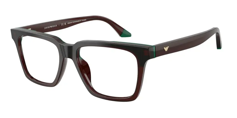 Uomo EA3272U 6315 Montature da vista Acetato Marrone Trasparente Squadrata Normale