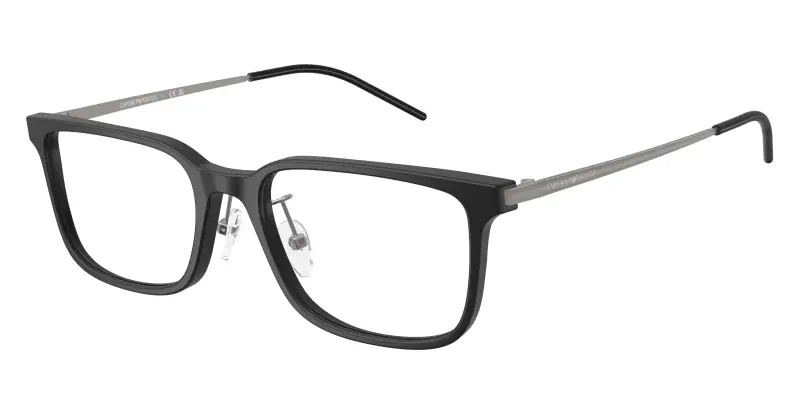 Uomo EA3275D 5001 Montature da vista Acetato Nero Trasparente Squadrata Normale