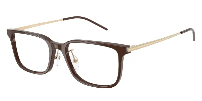 Uomo EA3275D 6336 Montature da vista Acetato Marrone Trasparente Squadrata Normale