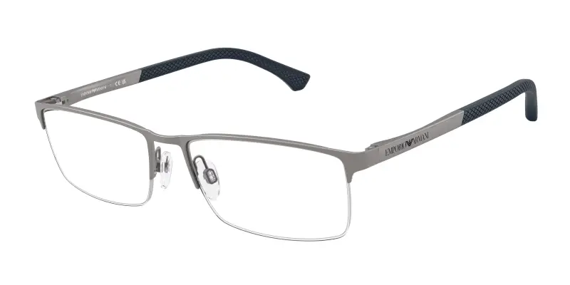Uomo Emporio Armani EA1041 3009 Montature da vista Metallo Grigio Trasparente Squadrata Normale