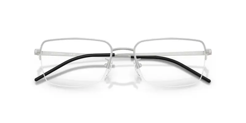 Uomo Emporio Armani EA1180D 3015 Montature da vista Metallo Argento Pillow Normale miniatura 2