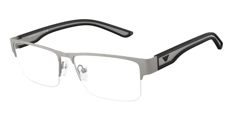 Uomo Emporio Armani EA1182 3003 Montature da vista Metallo Grigio Trasparente Squadrata Normale