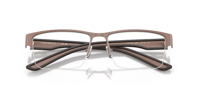 Uomo Emporio Armani EA1182 3006 Montature da vista Metallo Marrone Trasparente Squadrata Normale miniatura 2