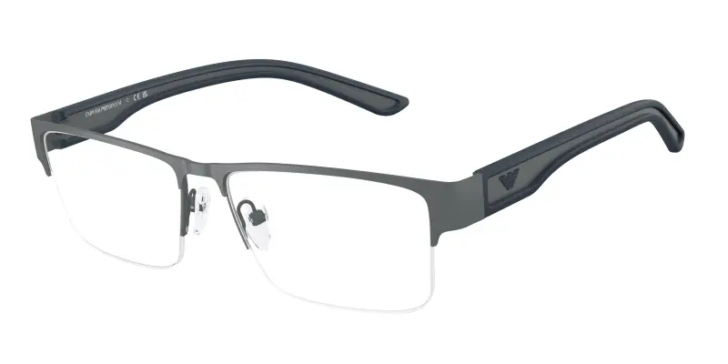 Uomo Emporio Armani EA1182 3010 Montature da vista Metallo Grigio Trasparente Squadrata Normale