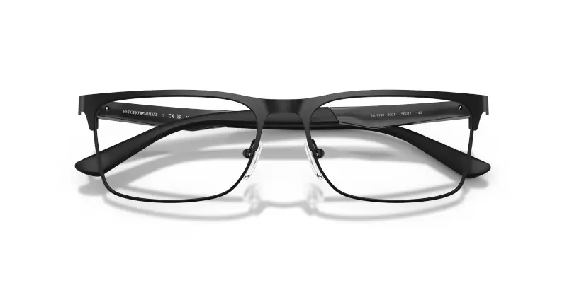 Uomo Emporio Armani EA1183 3001 Montature da vista Metallo Nero Trasparente Squadrata Normale miniatura 2