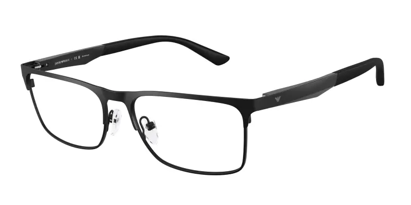 Uomo Emporio Armani EA1183 3001 Montature da vista Metallo Nero Trasparente Squadrata Normale