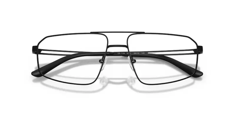 Uomo Emporio Armani EA1184 3001 Montature da vista Metallo Nero Trasparente Pilot Normale miniatura 2