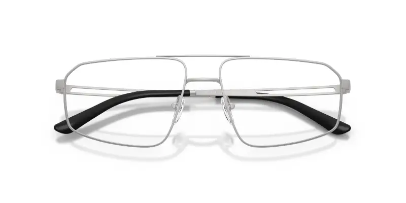 Uomo Emporio Armani EA1184 3045 Montature da vista Metallo Argento Trasparente Pilot Normale miniatura 2