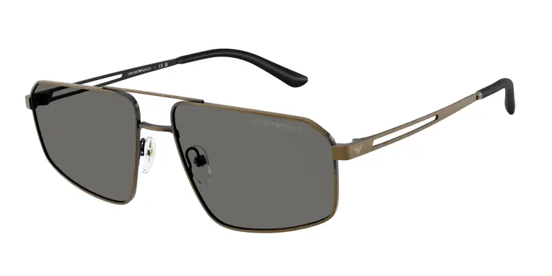 Uomo Emporio Armani EA2173 327087 Occhiali da sole Metallo Oro Grigio Pilot Normale