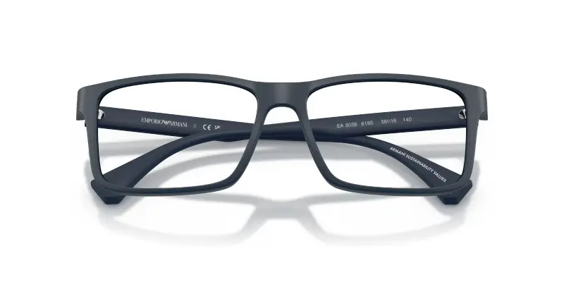 Uomo Emporio Armani EA3038 6185 Montature da vista Peek Blu Trasparente Squadrata Normale miniatura 2