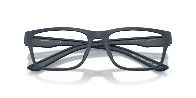 Uomo Emporio Armani EA3276U 6185 Montature da vista Iniettato Blu Trasparente Pillow Normale miniatura 2