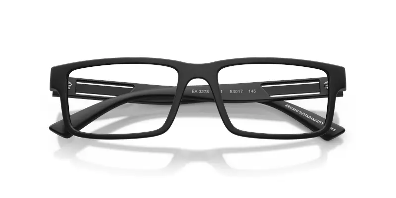 Uomo Emporio Armani EA3278 5001 Montature da vista Iniettato Nero Trasparente Squadrata Normale miniatura 2