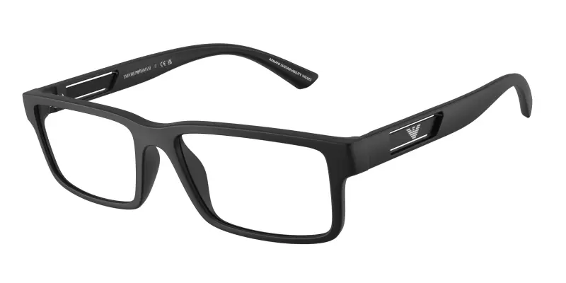 Uomo Emporio Armani EA3278 5001 Montature da vista Iniettato Nero Trasparente Squadrata Normale