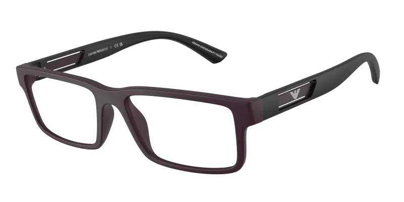 Uomo Emporio Armani EA3278 6371 Montature da vista Iniettato Viola Trasparente Squadrata Normale