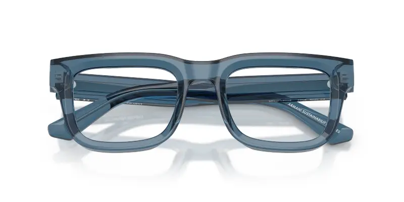 Uomo Emporio Armani EA3279 6362 Montature da vista Acetato Blu Trasparente Squadrata Normale miniatura 2
